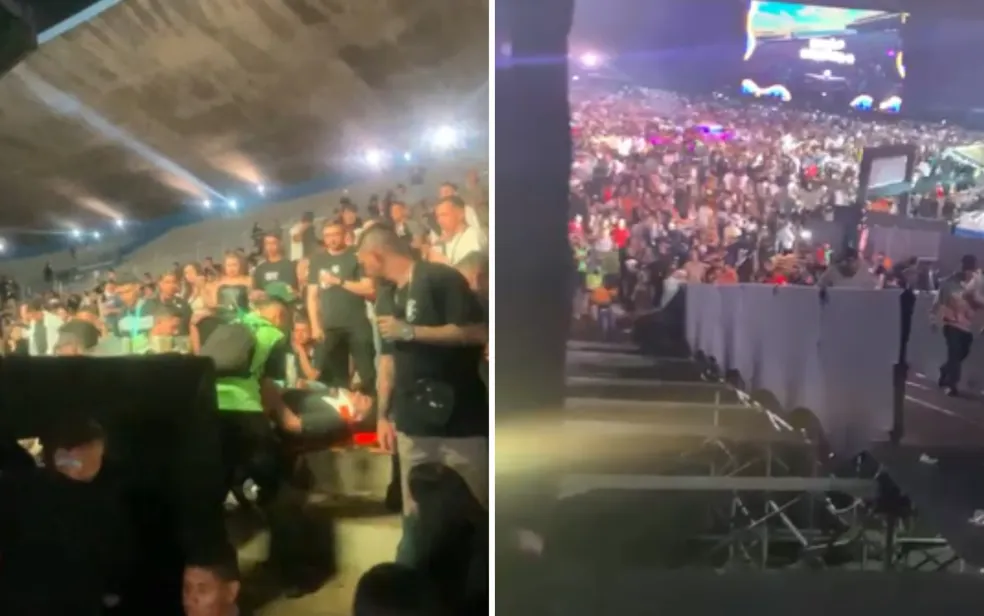 Rampa desaba e deixa cerca de 25 feridos em festival de música no Estádio Serra Dourada