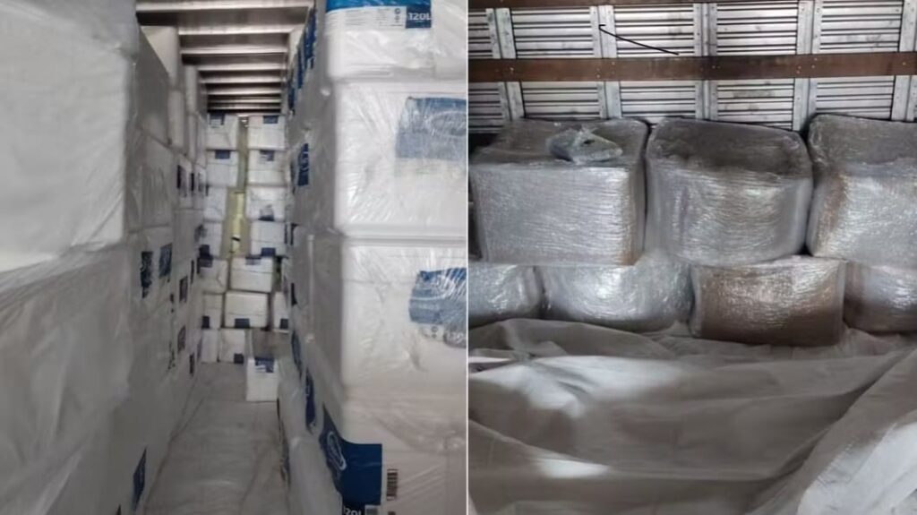 PRF apreende quase 200 quilos de maconha escondidos em cargas de isopor