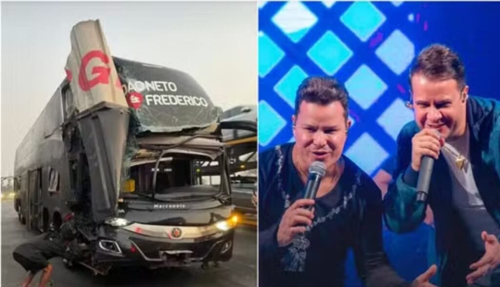 Ônibus da dupla sertaneja João Neto & Frederico se envolve em acidente na BR-040