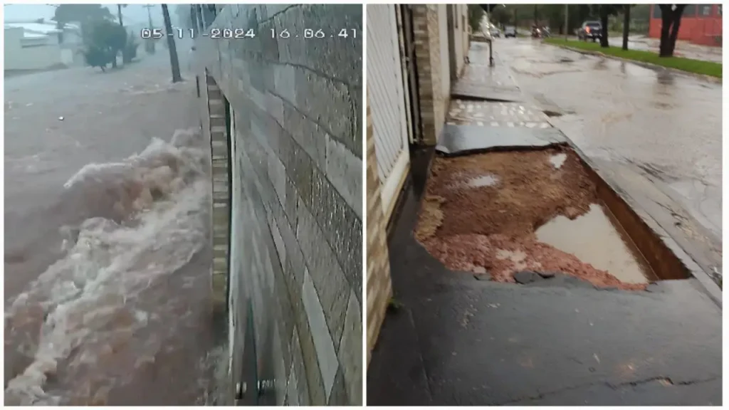 Em Guaraí, temporal arrastou carros e causou estragos