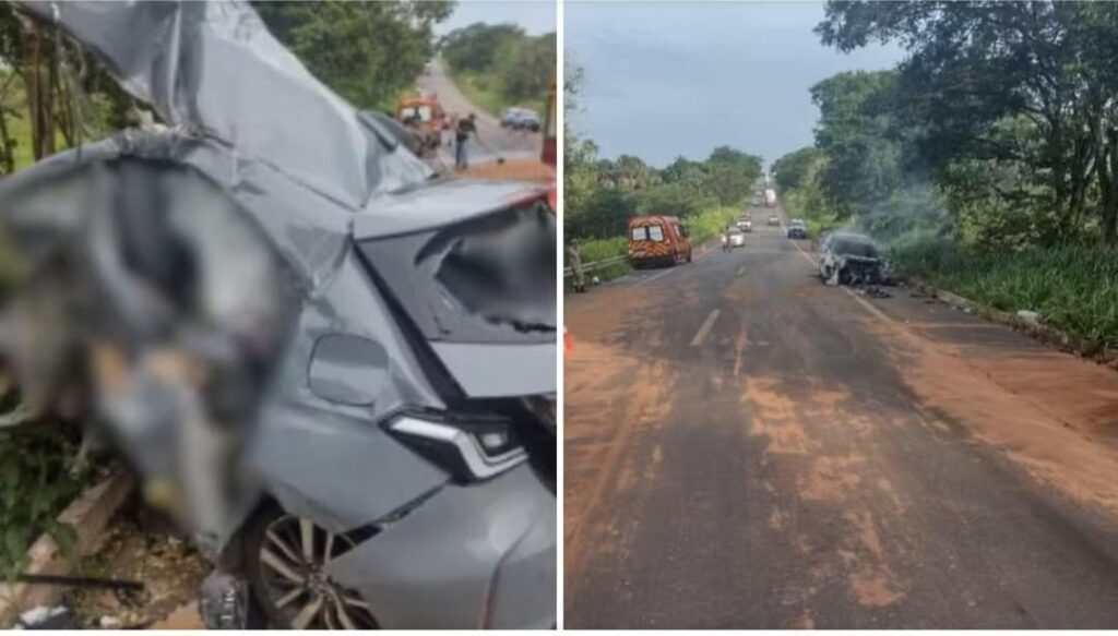 Jovens morrem e um deles é carbonizado após colisão entre carros em Goiás