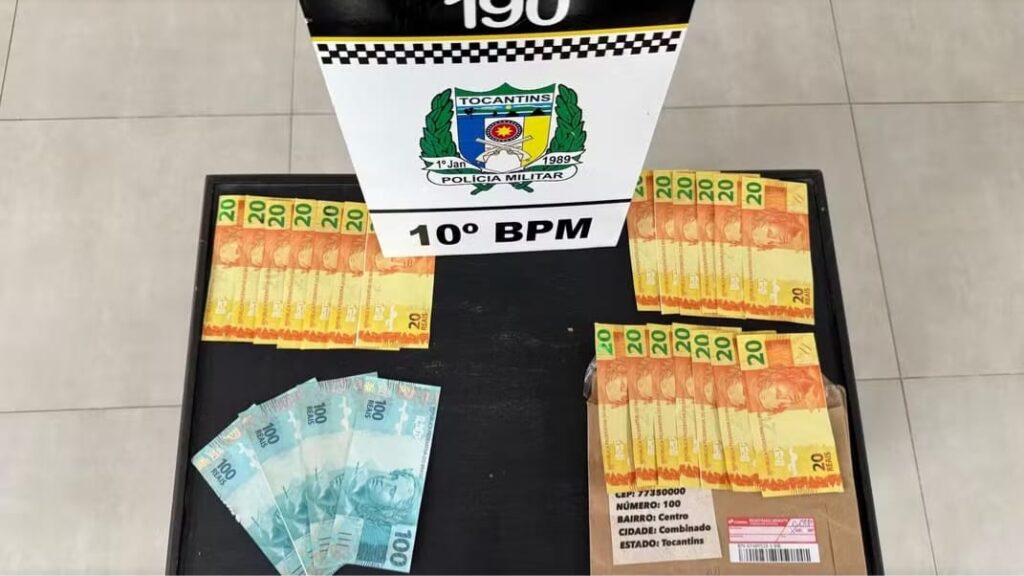 Homem é preso ao receber encomenda com R$ 800 em notas falsas, diz PM do TO