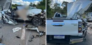 Duas pessoas morrem e outras ficam feridas em acidente entre carro e caminhonete no TO