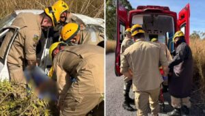 Mulher morre e três idosos ficam feridos após carro bater em carreta em GO