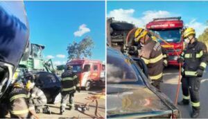 Servidor público, esposa e filha morrem após carro bater de frente com caminhão na BR-020