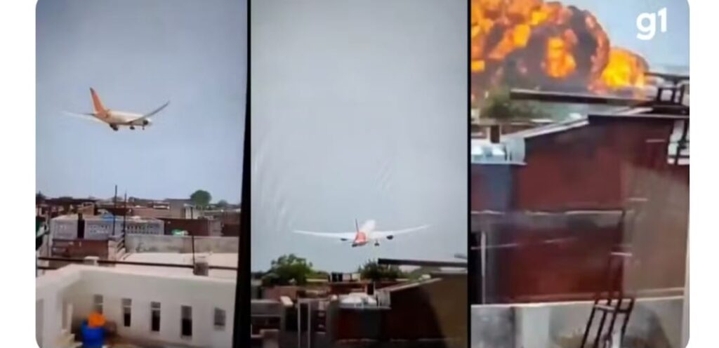 Avião com 242 pessoas cai na Índia; piloto declarou emergência durante a decolagem