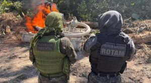 Garimpo ilegal é fechado pela Polícia Militar em área desmatada no interior do MT