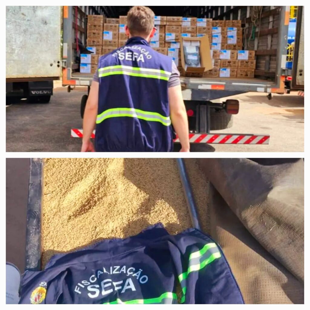 Toneladas de arroz, peças de motos e lâmpadas led são apreendidos em Conceição e Santana do Araguaia