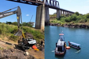 Caminhonete é resgatada nove meses após tragédia na ponte entre TO e MA