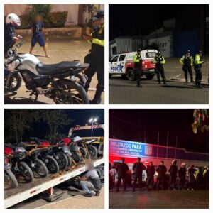 Operação da PM e Departamento de Trânsito apreende motocicletas irregulares em Xinguara