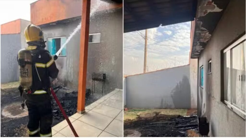 Crianças presas em casa em chamas são salvas por funcionários da Saneago