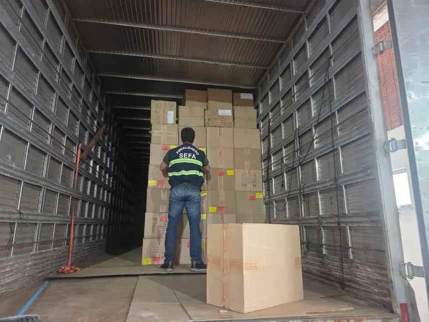 Sefa apreende carga de luminárias em Conceição do Araguaia