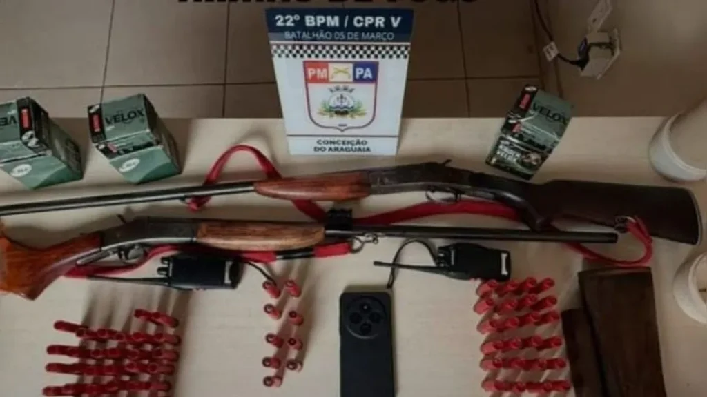 PM apreendeu grande quantidade de armas e munições em Conceição do Araguaia