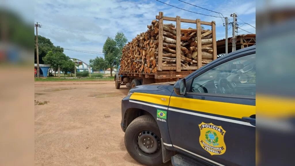 PRF apreende madeira e prisão de homem foragido da justiça