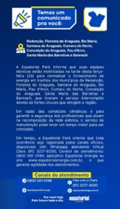 Equatorial Pará tem informações para o sul do Pará